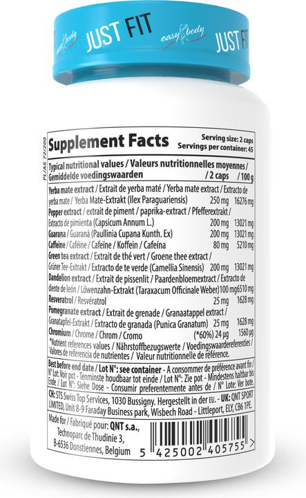 Valori nutrizionali e ingredienti Easy Body Lipitek (Non aromatizzato, 90 pz., 100 g)