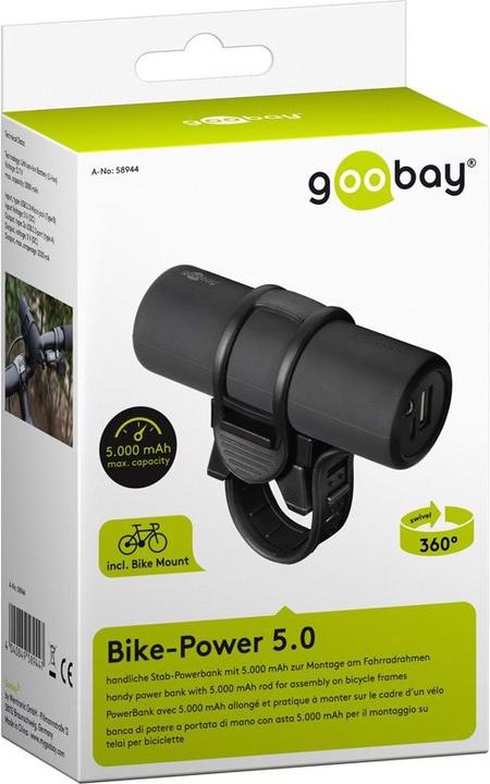 Actual product image Goobay Powerbank Bike Power (5000 mAh, 18.50 Wh)
