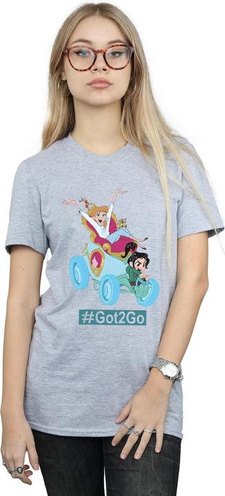 Actual product image Disney Womens/Ladies Wreck It Ralph Cinderella And Vanellope Cotton Boyfriend T-Shirt (L)