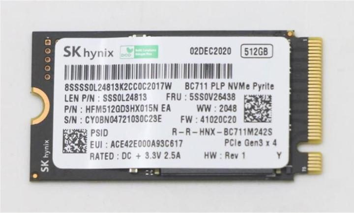 Produktbild Lenovo SSD ASM 512G M.2 2242 PCIe3x4 (512 GB, M.2 2242)