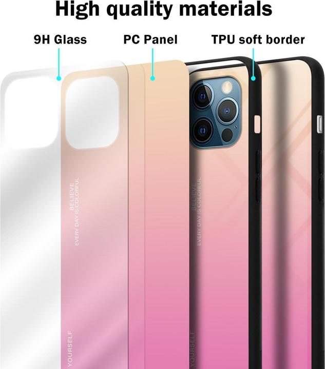 Produktbild Cadorabo TPU 2 Farben Glas Cover (Apple iPhone 12, Realme 12 Pro+)