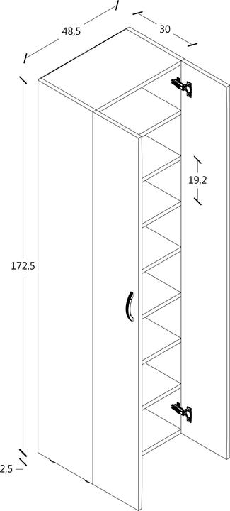 Produktbild VCM XXL Holz Grosser Schuhschrank Schuhkommode Schuhregal Stiefel Gross Ulas 8 Fächer (49 x 30 x 173 cm)