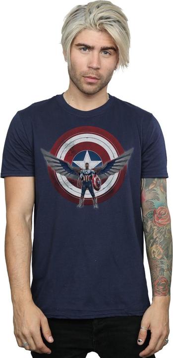 Image du produit - T-shirt FALCON AND THE WINTER SOLDIER CAPTAIN AMERICA SHIELD POSE - Homme (5XL)