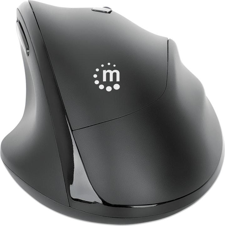 Actual product image Manhattan Ergonomic wireless mouse with 2-in-1 USB receiver (Wireless)