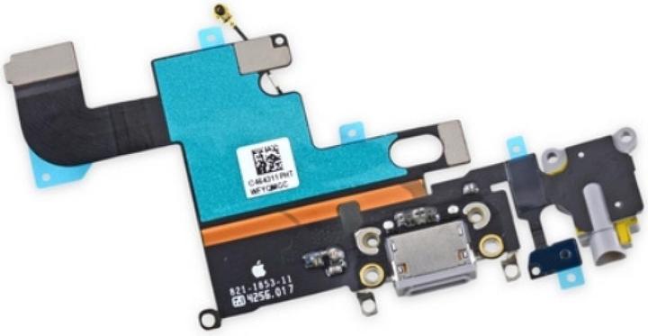 Actual product image Foxconn iPhone 6 Lightning Dock Connector Audio Flex Microphone grey black (iPhone 6)