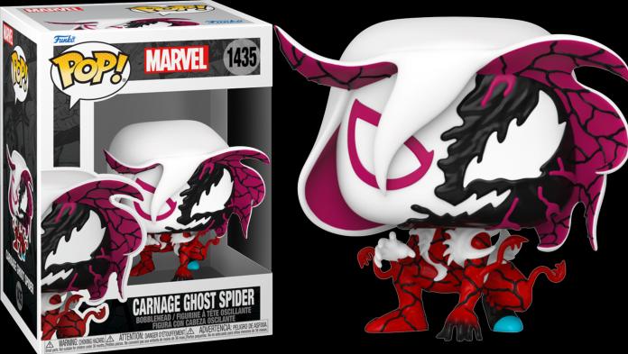 Actual product image Funko Marvel POP! vinyl figure Carnageised - Ghost Spider 9 cm