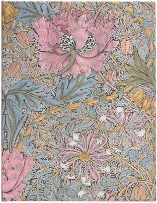 Actual product image Morris Pink Honeysuckle (William Morris) Ultra 12-month Vertical Hardback Dayplanner 2025 (Elas (English)
