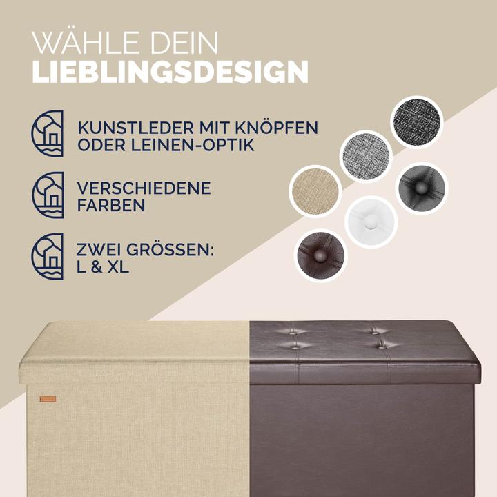Immagine prodotto Casaria Pouf 2 o 3 posti seduta contenitore (115 cm)
