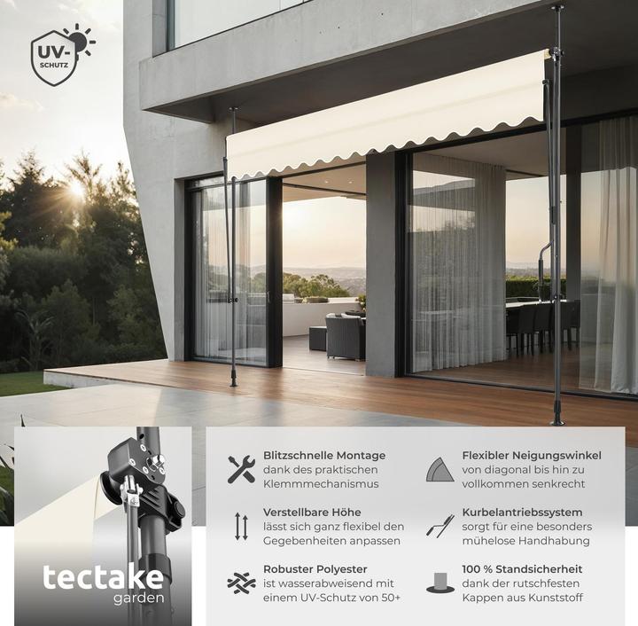 Immagine prodotto tectake Tenda a morsetto con manovella, altezza regolabile (3.50 m)