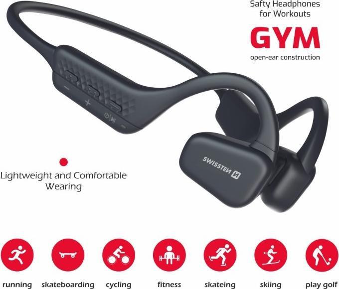 Actual product image Swissten Bluetooth Earphones Gym Air Conduction (ANC, Wireless)