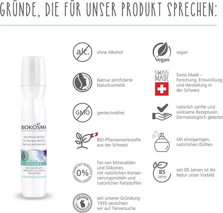 Produktbild Biokosma Pure Visage Anti Pickel Roll on (15 ml, Tagescreme)