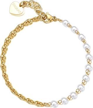 Produktbild Sagapo S'AgapÃµ - Elegant Gold Plated Chunky Pearl Bracelet SHK68