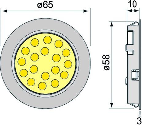 Produktbild L&S LED Ein-/Anbauleuchten 3er Set Sunny II 12 V (75 lm)
