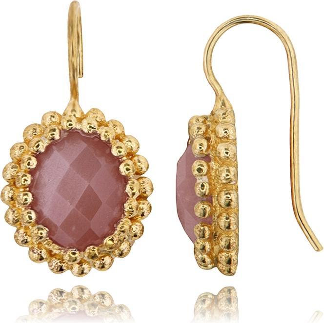 Immagine prodotto Leyda Orecchino ovale (Argento 925, Pietra, placcato oro 750 / oro 18 K)