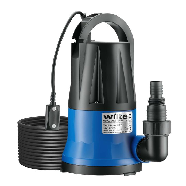 Produktbild Wiltec Tauchpumpe 400W 6000l/h Schmutzwasserpumpe Flachsaugpumpe für Keller (Schmutzwasserpumpe)