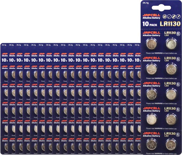 Japcell Alkaline button cell batteries (200 pcs., AG10)