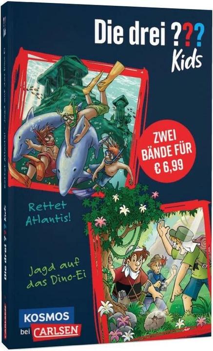 Immagine prodotto Die drei??? Kids: Doppelband. Enthält die Bände: Rettet Atlantis! / Jagd auf das Dino-Ei (Tedesco, Ulf Blanck, Stefanie Wegner, Kim Schmidt, Ben Nevis, 2022)