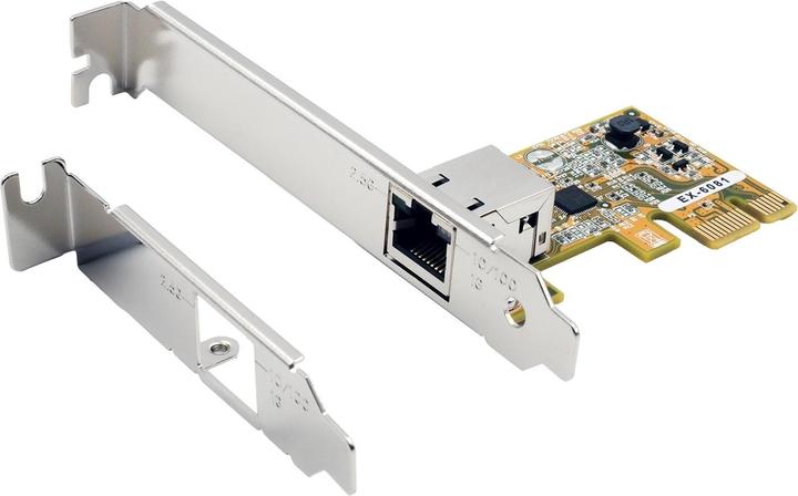Produktbild Exsys PCI-EXPRESS Ehternet Karte 1 Port inkl.LowProfileBügel,RealtekChipsatz (PCI-E x1)