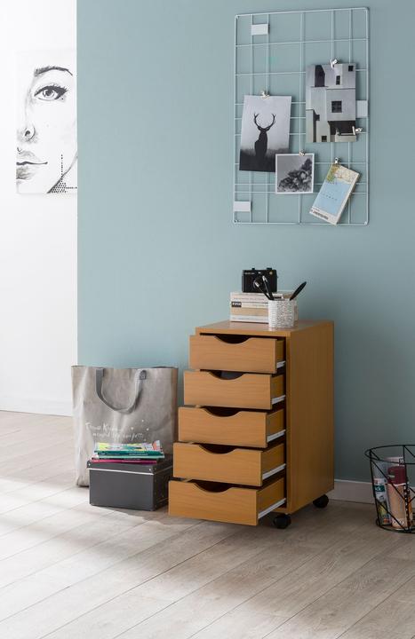 Produktbild FineBuy Rollcontainer Holz furniert Buche