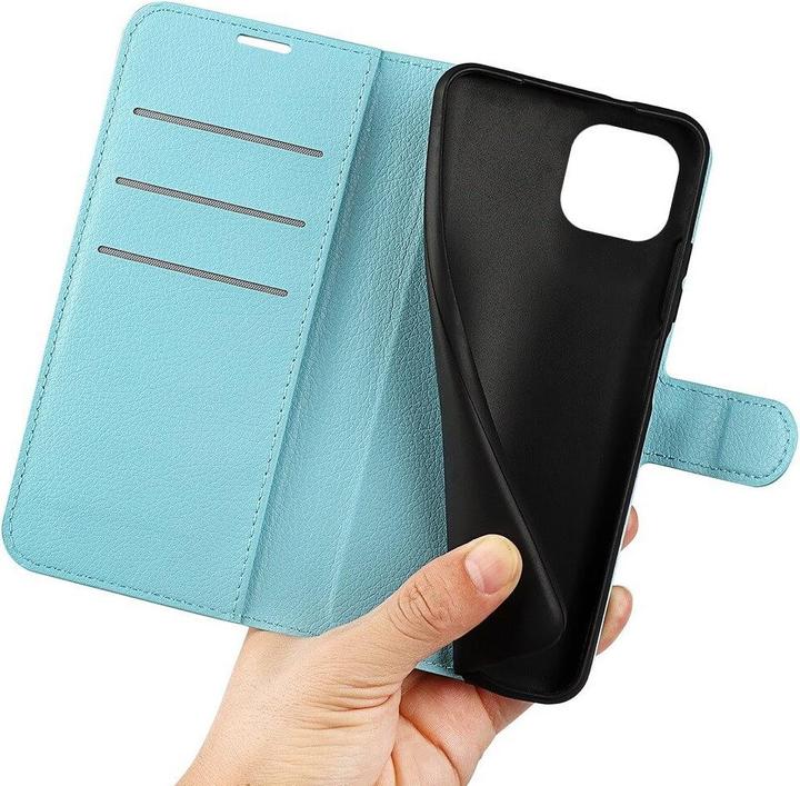 Actual product image Cover-Discount iPhone 14 Plus - Leather Case Cover light blue (Apple iPhone 14 Plus)