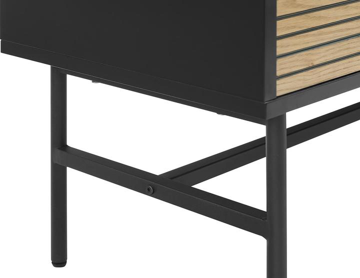 Image du produit SalesFever Buffet bas en placage bois véritablex60 noir (150 x 40 x 60 cm)