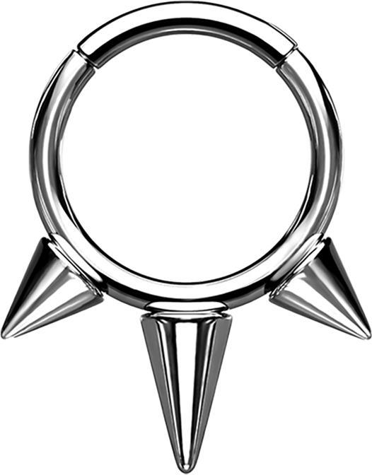 Produktbild Star Piercing Micro Segmentring klappbar silber drei Cones (ohne Messing, Titan G23)