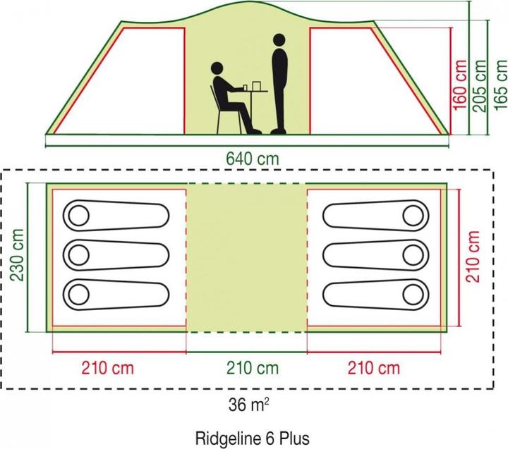 Actual product image Coleman Ridgeline 6 (Dome tent, 12.20 kg, 6 persons)