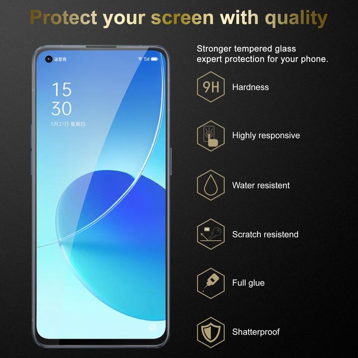 Actual product image Cadorabo Display protection glass (3 Piece, Oppo Reno 6 5G)