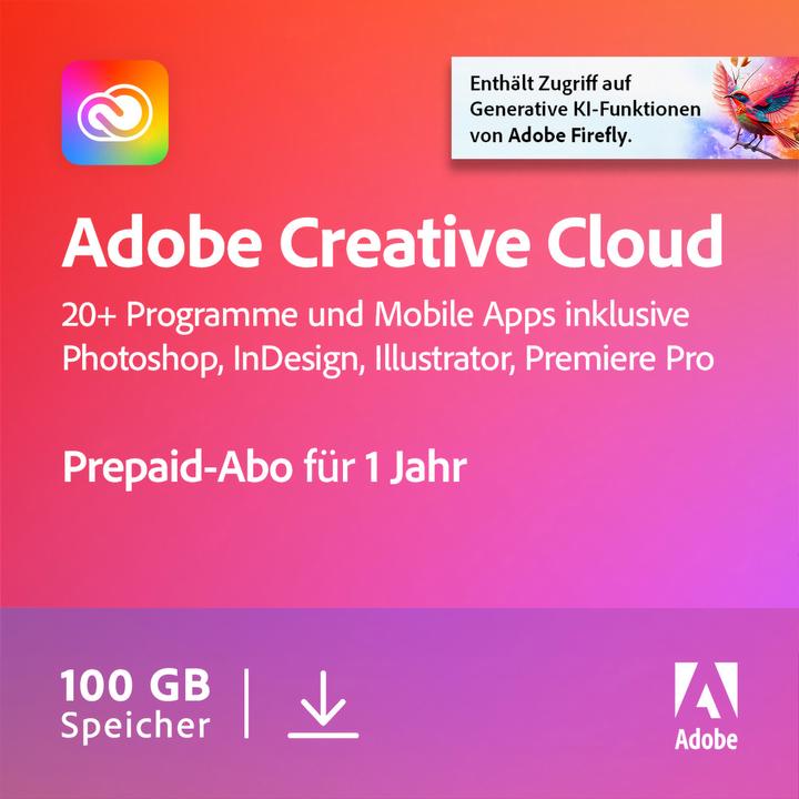 Adobe Creative Cloud Individual (1 Utilisateur, 1 Périphériques/Utilisateurs, 12 mois)