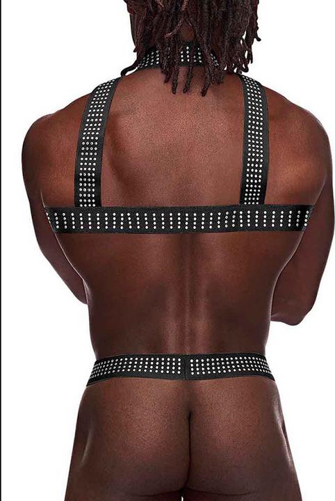 Produktbild Male Power Elastic Studded Harness - Black - OS