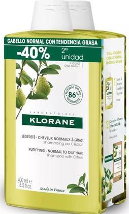 Immagine prodotto Klorane Shampoo agli agrumi Leggerezza e Vitalità 2x400 Ml (800 ml)