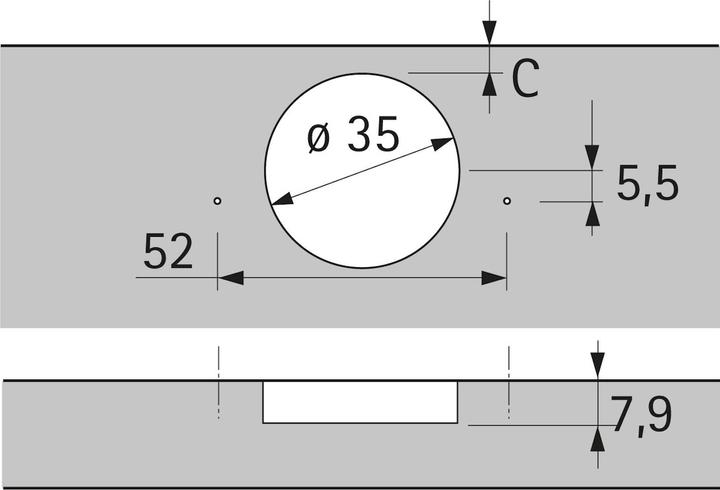 Immagine prodotto Hettich Sensys 8646i char. centrique TH52 à vis.