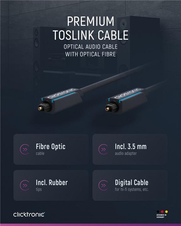 Produktbild clicktronic Toslink – Toslink (0.50 m, Optisch)