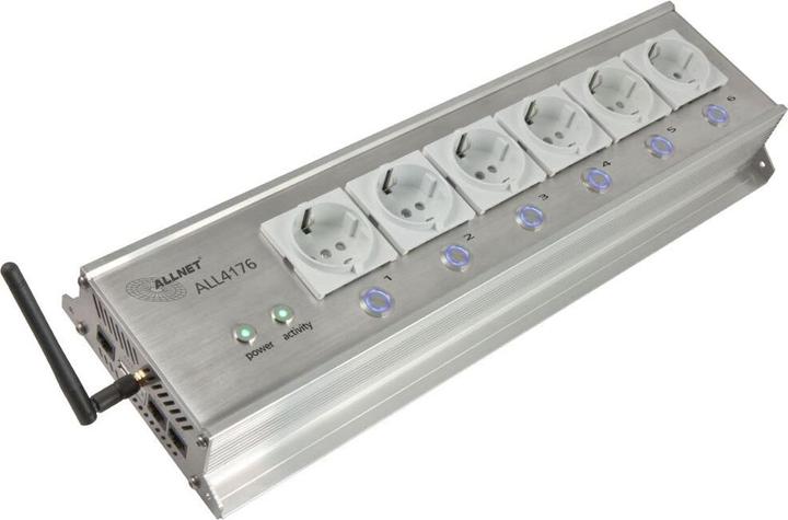 Produktbild Allnet MSR IO Zentrale Schaltsteckdosenleiste 6-fach inkl. Messgerät für Desktop & 19" Montage "ALL (6 x)