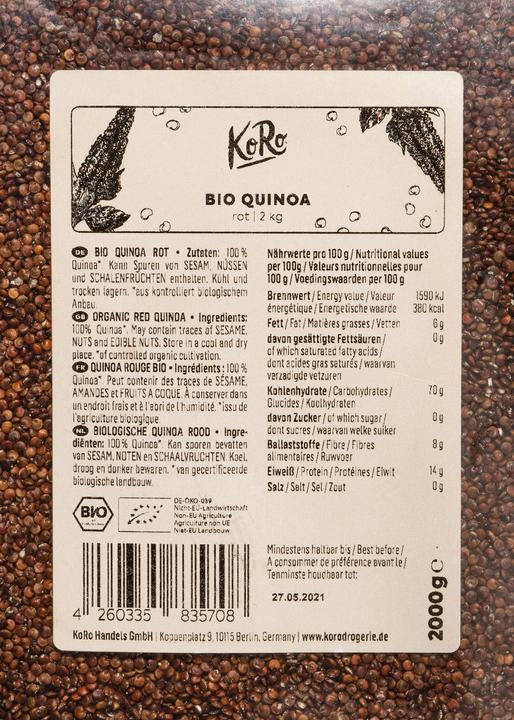 Actual product image KoRo Organic quinoa red (2000 g)