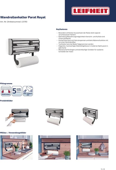 Immagine prodotto Leifheit LEI Roll Holder Parat Royal