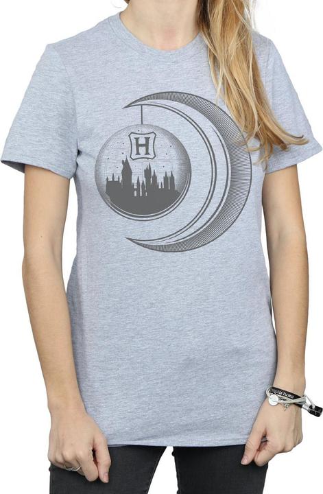 Actual product image Womens/Ladies Hogwarts Moon Cotton Boyfriend T-Shirt (L)