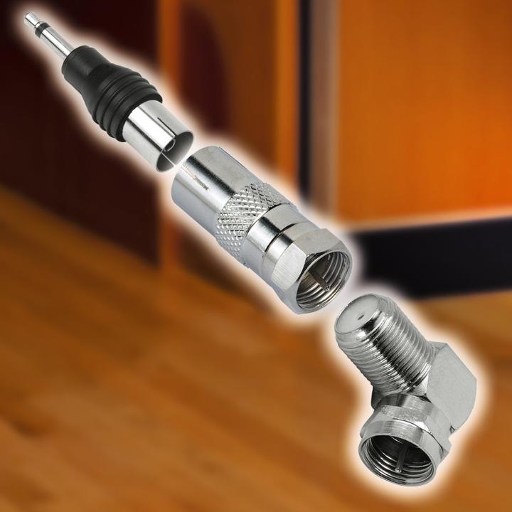 Actual product image Hama SAT adapter, F plug - coax coupling (Antenna cable)