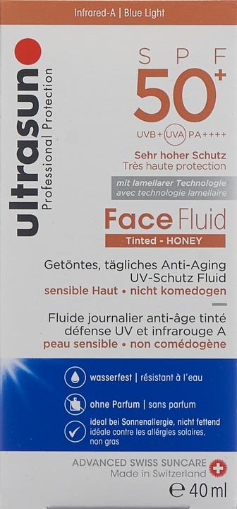 Produktbild Ultrasun Face Fluid SPF50+ Tinted HONEY (Sonnenlotion, SPF 50+, 40 ml, 72 g)