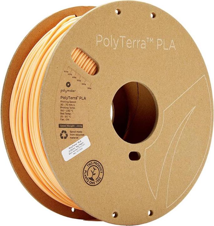 Image du produit Polymaker PolyTerra PLA - Peach - 2.85mm (PLA, 2.85 mm, 1000 g, Orange)