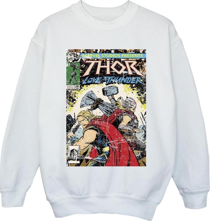 Actual product image Girls Thor Love And Thunder Vintage Poster Sweatshirt (140, 146)