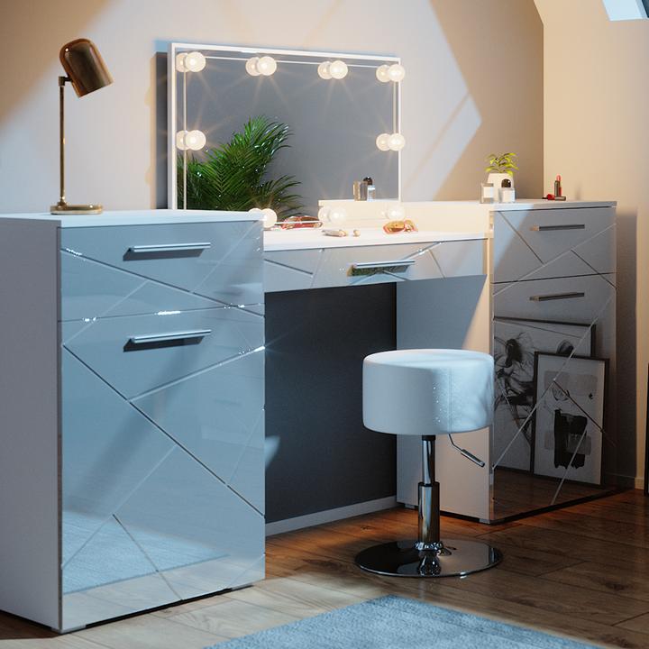 Produktbild Vicco Irma mit Hocker und Beleuchtung (190 x 90 x 39 cm)