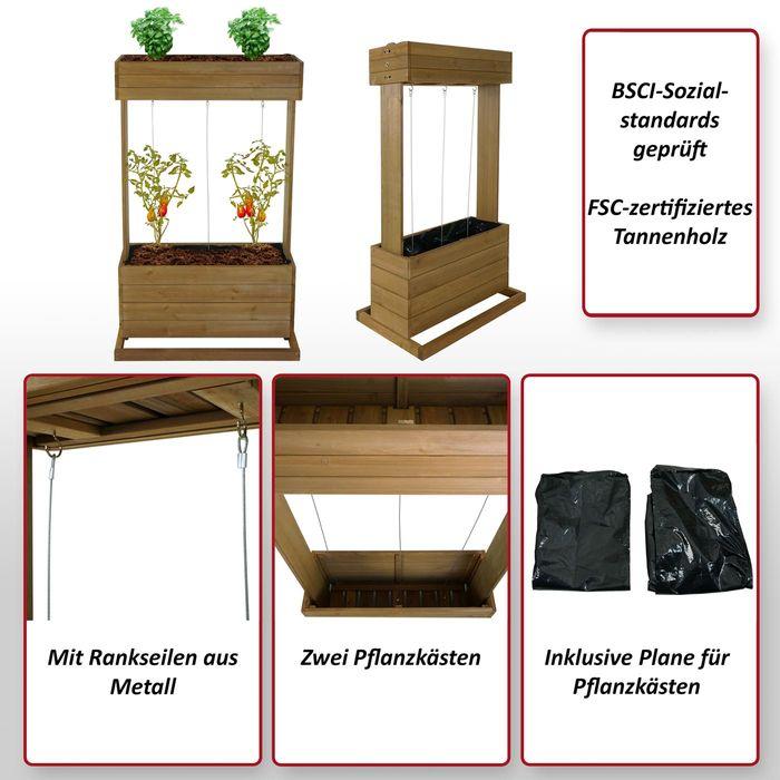 Produktbild Mendler Hochbeet HWC-L72, Pflanzkasten Rankhilfe, 145x85x50cm Outdoor Tanne