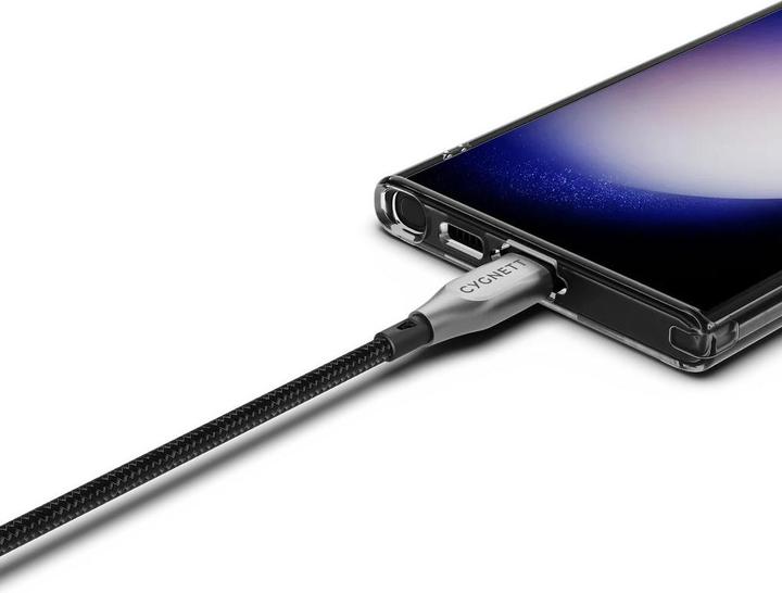 Actual product image Cygnett Armoured USB-C to USB-C (USB 2.0) cable, black, 3 m (3 m, USB 2.0)