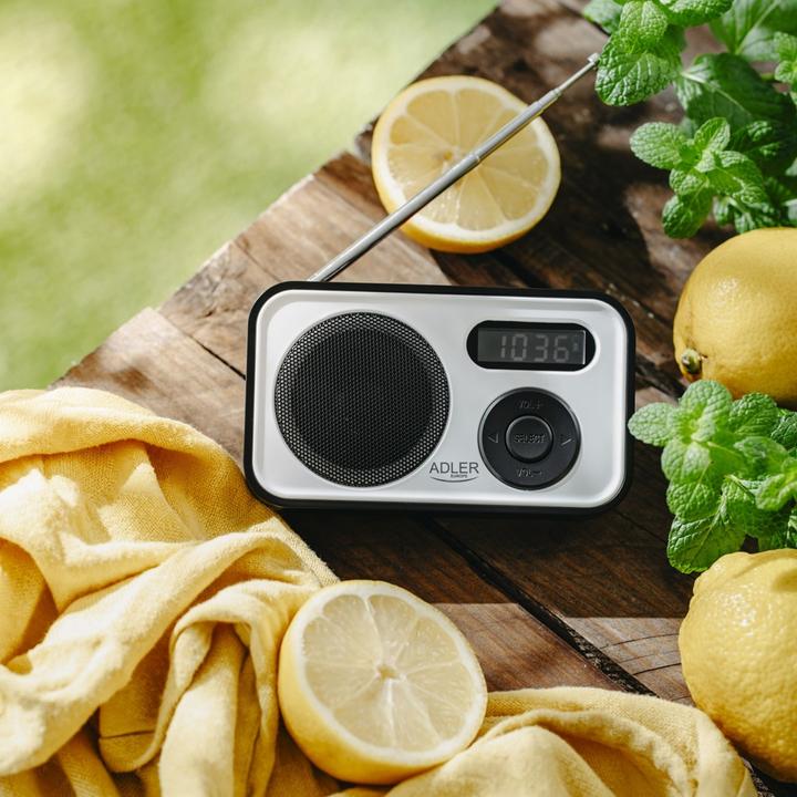 Actual product image Adler Interactive solution | PLL AM/FM Digital Radio | AD 1906 | Alarm function | White/Black (PLL, FM, AM)