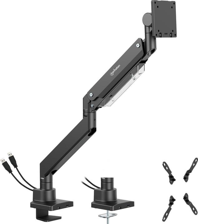 Actual product image Manhattan Table mount with USB ports and gas pressure spring with extremely high load capacity for one (Table, 57")