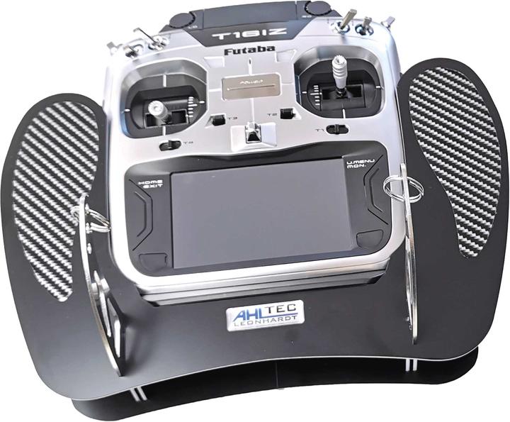 Actual product image AHLtec Transmitter console Futaba T16IT Black with standard transmitter console bracket, without hand rests