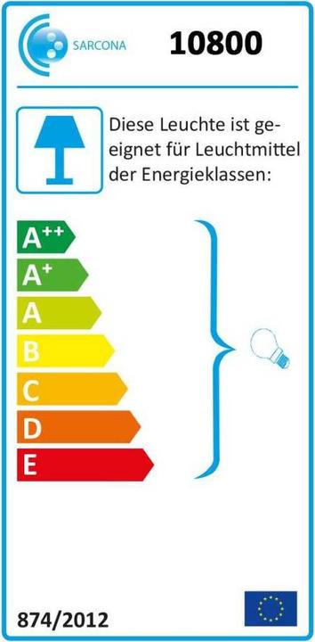Energielabel Grafner Padverlichting Staande lamp 100 cm met 2 stopcontacten en bewegingsmelder (E27, IP44)