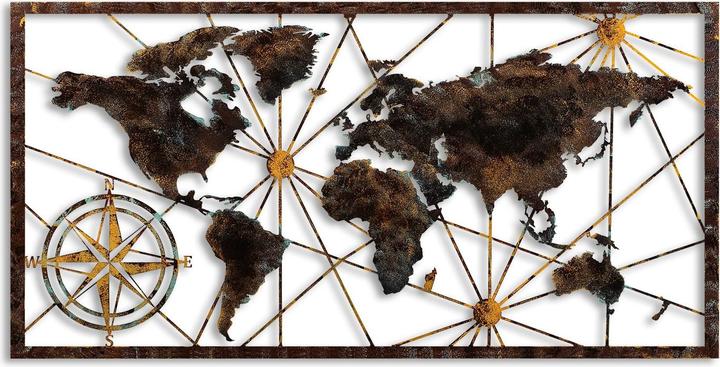 Produktbild Wallxpert Metal World Map (120 x 60 cm)