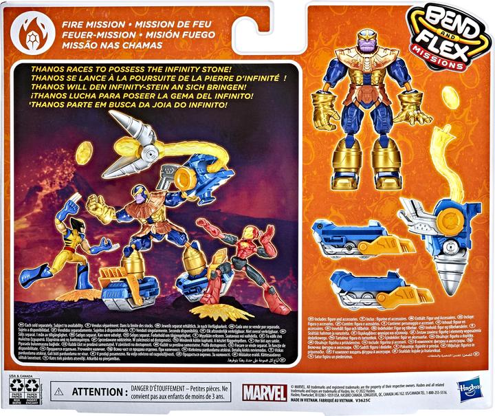 Immagine prodotto Hasbro Marvel Avengers Bend and Flex Missions Thanos Fire Mission, 15 cm di altezza figura piegabile per...